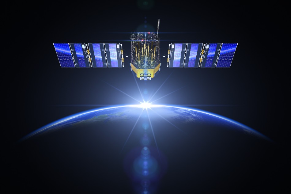 Navigation satellite above the Earth