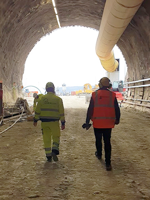 SURVIOT engineers in a tunnel